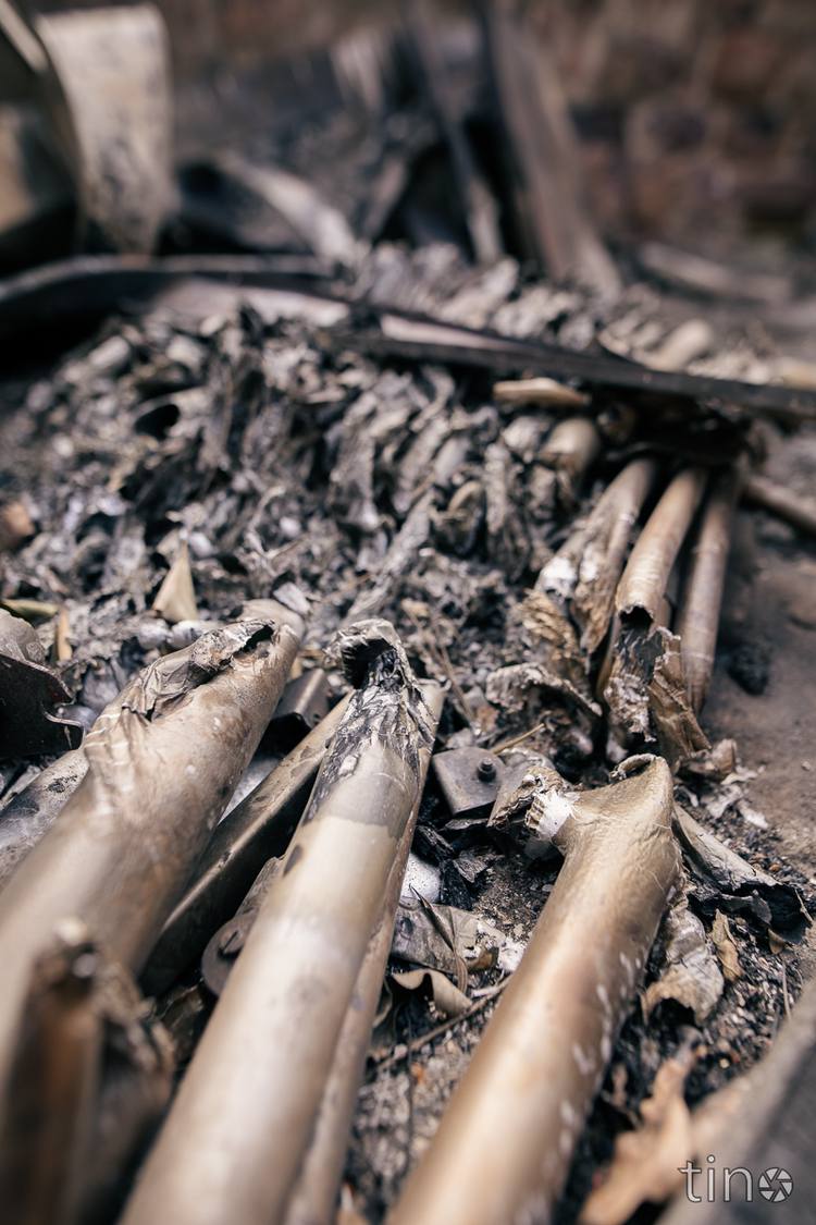 Burnt remains of Rhodes Memorial ruins after a fire.